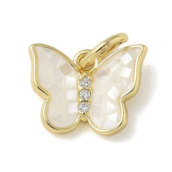 Brass Micro Pave Cubic Zirconia Charms
