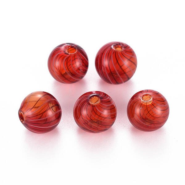 Transparent Handmade Blown Glass Globe Beads