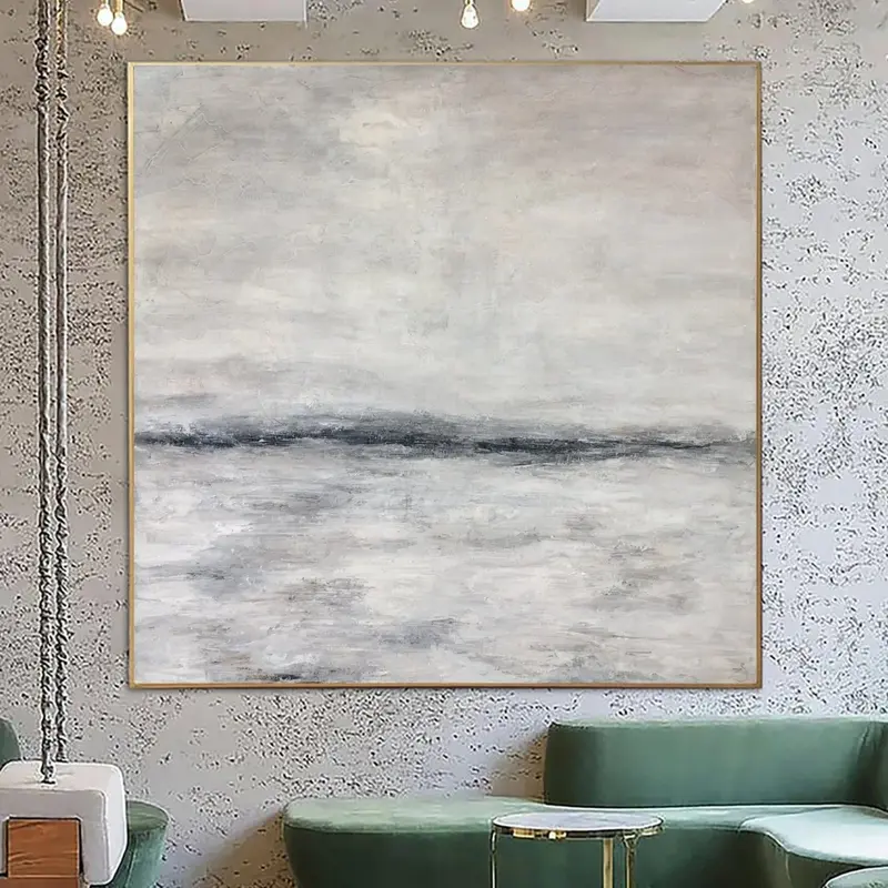 Calming Painting Gray Abstract Artwork Abstract Creative Paintings On Canvas |  FROSTY SILENCE