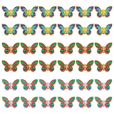 36Pcs 3 Colors Alloy Enamel Beads