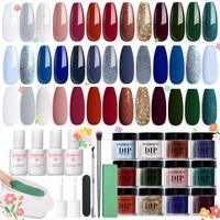 AZUREBEAUTY 20 Colors Dip Powder Nail Starter Kit, No UV Lamp & Long Lasting Quick Dry DIY at Home, Salon Effect for Beginner...