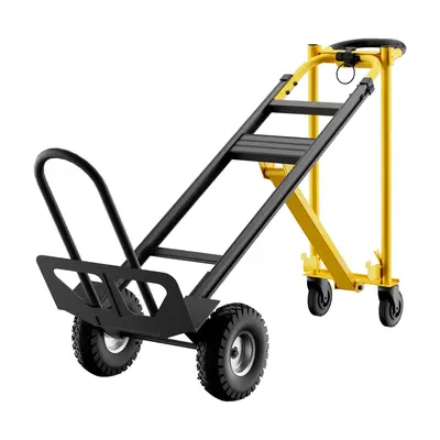 Garvee 3-in-1 Heavy Duty Convertible Hand Truck Dolly Cart, 800 lbs Capacity, Foldable, Durable Steel, Multi-Functional, Yell...