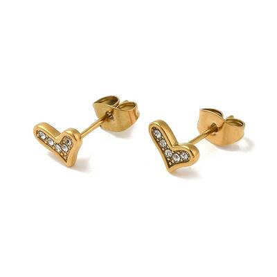 304 Stainless Steel Crystal Rhinestone Stud Earrings for Women