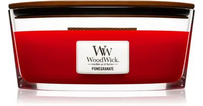 Woodwick Pomegranate Scented Candle with Wooden Wick (Hearthwick) 16oz