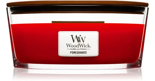 Woodwick Pomegranate Scented Candle with Wooden Wick (Hearthwick) 16oz