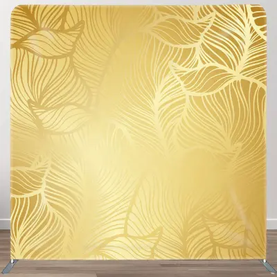 Aperturee Elegant Golden Leaf Carving Fabric Backdrop Cover - Aperturee