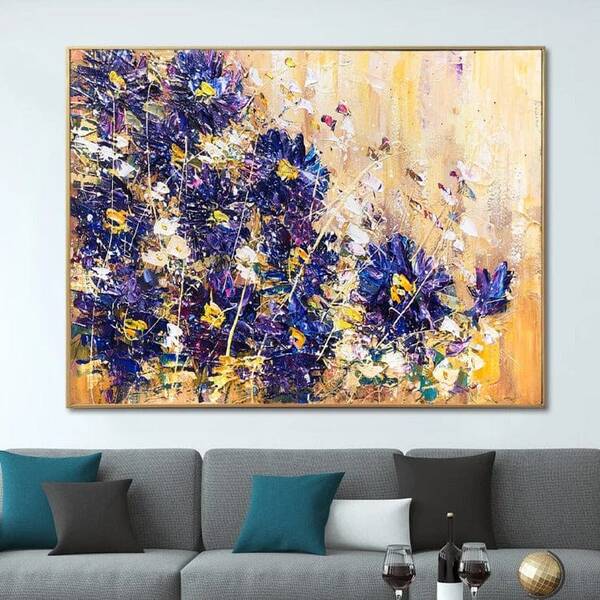 Extra Large Abstract Flowers Painting On Canvas Floral Fine Art Contemporary Art Textured Painting Acrylic Oil Painting | FLO...