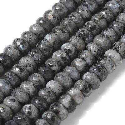 Faceted Natural Labradorite Rondelle Beads Strands