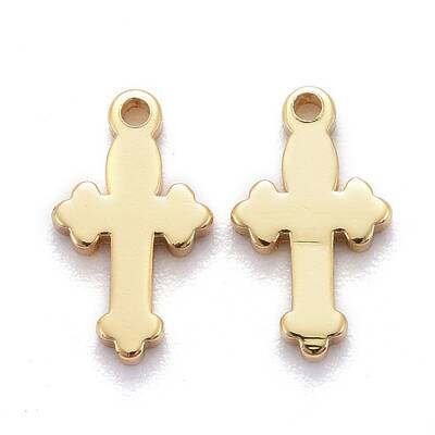 Brass Tiny Cross Charms