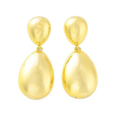 Teardrop Rack Plating Brass Studs Earrings