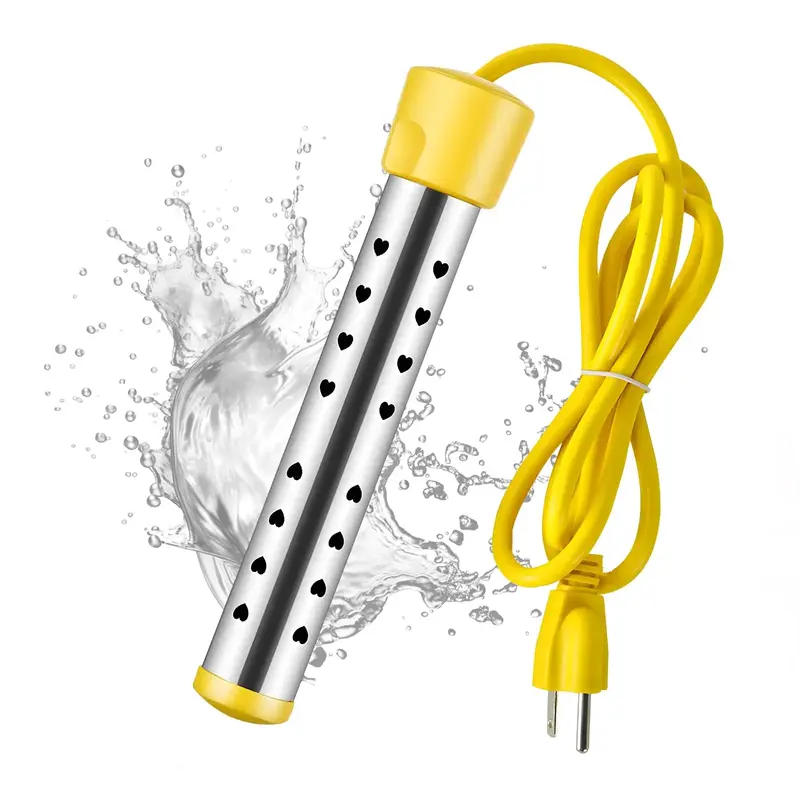 Immersion Water Heater, 1500W Electric Submersible Water Heater with Stainless Steel Guard Cover, Portable Bucket Heater to H...