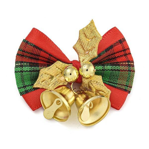 Cloth & Iron Christmas Bowknot Bell Hanging Ornaments