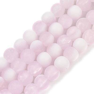 Frosted Crackle Glass Beads Strands