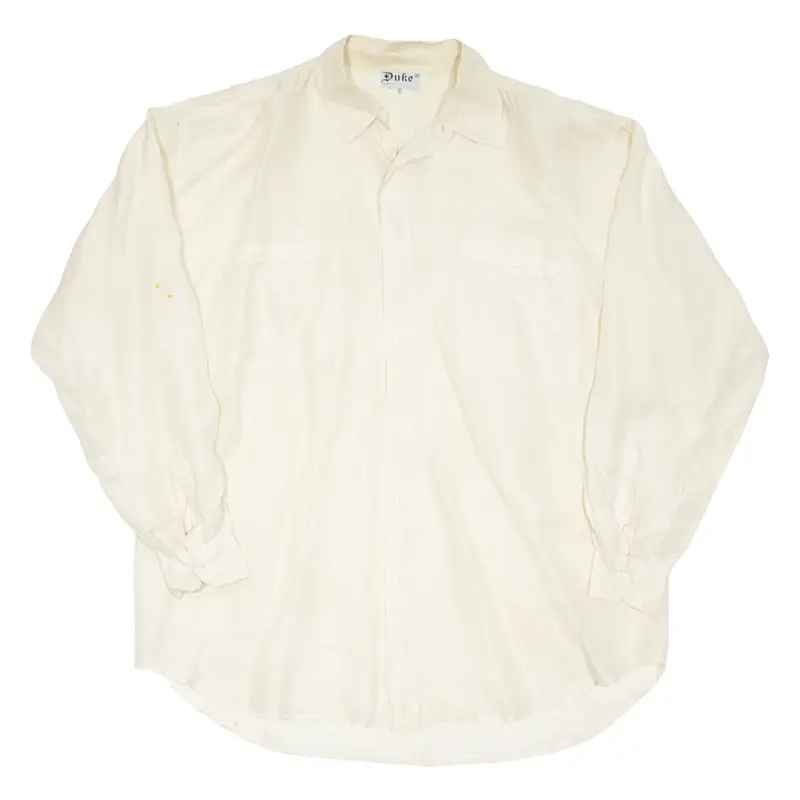 DUKE Mens Plain Shirt Yellow Long Sleeve XL