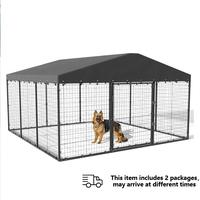 【FathersDayGift】Large outdoor dog kennel, chicken coop, heavy duty dog ​​cage, chicken cage with roof, galvanized ste...