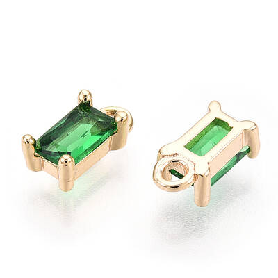 Brass Green Cubic Zirconia Charms