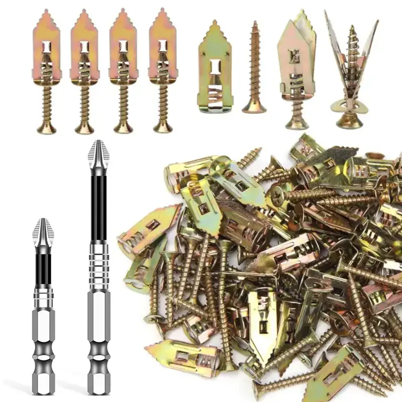 40PCS Self-Drilling Drywall Anchors and Screws Kit, 12x30mm, No Pre-Drilling Needed, Supports Up to 66 lbs, Ideal for Home an...