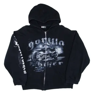 PROMO DORO Mens Black Hoodie Full Zip M