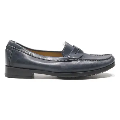 ENZO VERSINI Loafer Shoes Blue Leather Womens UK 3