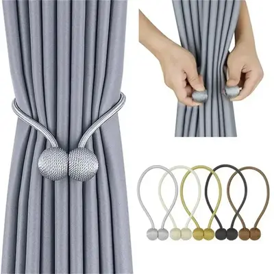 Magnetic Curtain Tieback, 2 Counts Modern Simple Curtain Tieback, Window Curtain Tieback, Home Decor for Living Room Bedroom,...