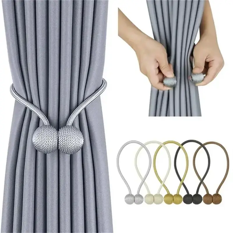 Magnetic Curtain Tieback, 2 Counts Modern Simple Curtain Tieback, Window Curtain Tieback, Home Decor for Living Room Bedroom,...