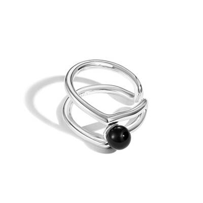 S925 Sterling Silver Open Cuff Ring for Women