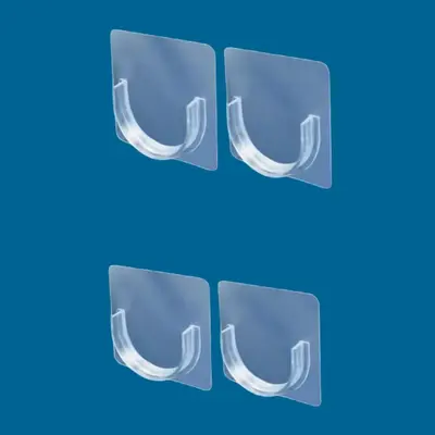 Shower Curtain Rod Holder, Acrylic Adhesive Organiser, Punch-free Telescopic Rod Fixing Brackets, Adhesive Support, Home Orga...