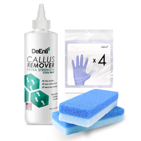 DeEnti Double Pumice Pack, Mint Scented Callus Remover, 2 Pumice Stones for Feet & 4 Gloves, Salon Grade Foot Care, Home Mani...