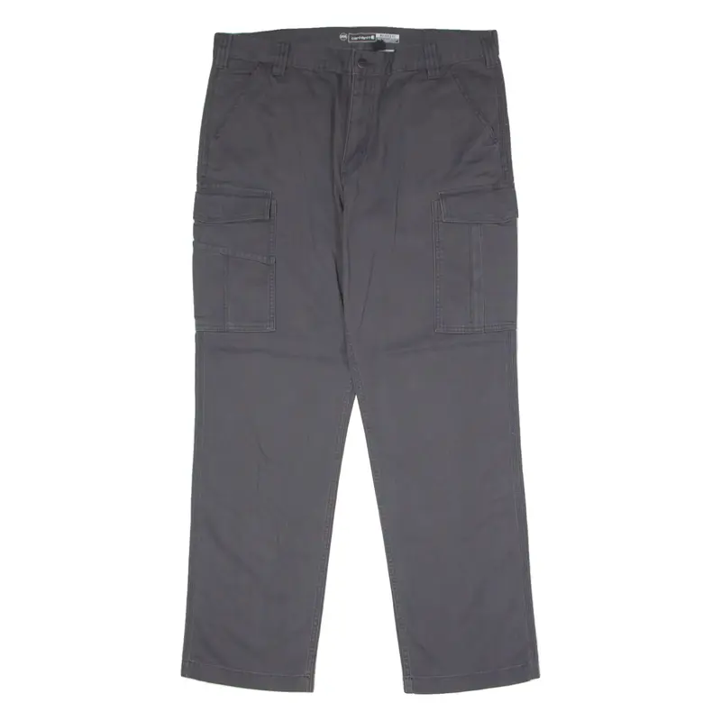 CARHARTT Cargo Workwear Mens Canvas Trousers Grey Relaxed Straight W38 L32