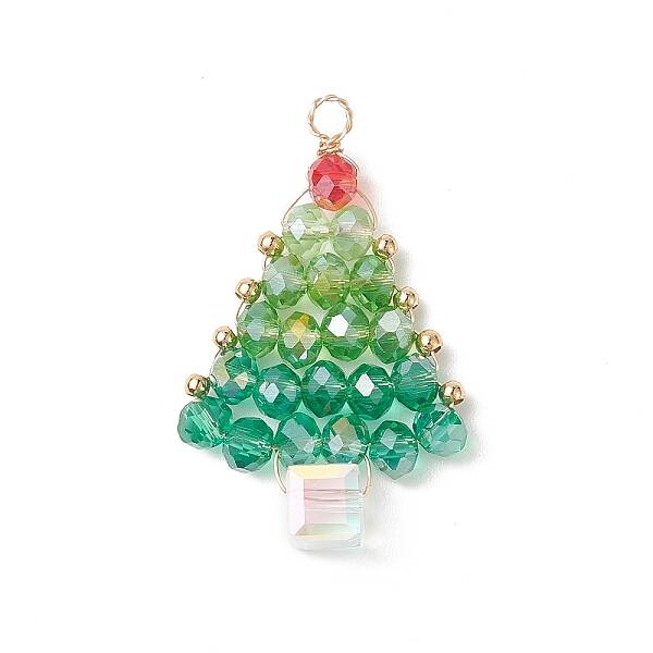 Christmas Theme Glass Seed Beads Pendants