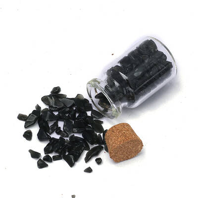 Natural Obsidian Chip Healing Crystals Wishing Bottles