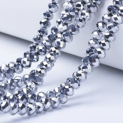 Electroplate Transparent Glass Beads Strands