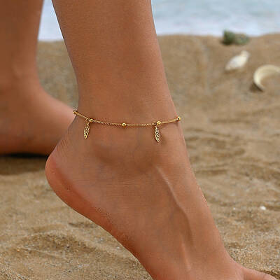 Golden Brass Charm Anklets
