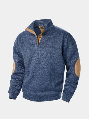 Men's Heritage Elbow Patch High Collar Pullover S-3XL — Cross & Crown