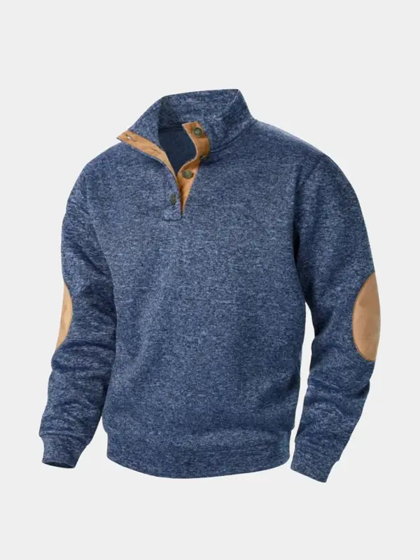 Men's Heritage Elbow Patch High Collar Pullover S-3XL — Cross & Crown