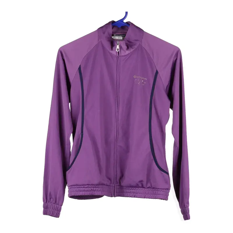 Age 13-14 Champion Track Jacket - XL Purple Polyester
