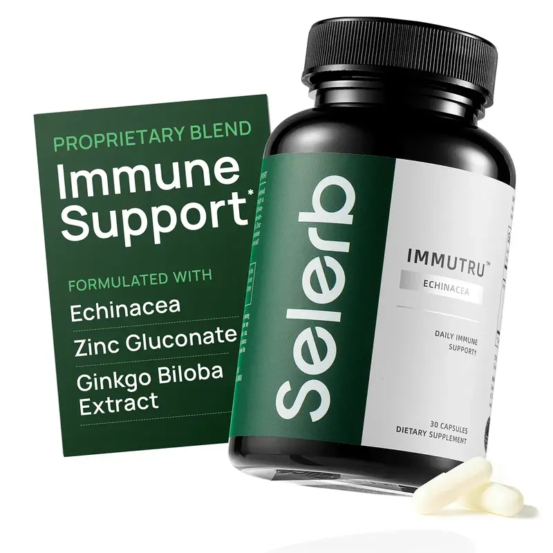Selerb Immune Support – with Echinacea, Zinc & Ginkgo Biloba Extract – Immune Health & Seasonal Defense – 30 Capsules, ...