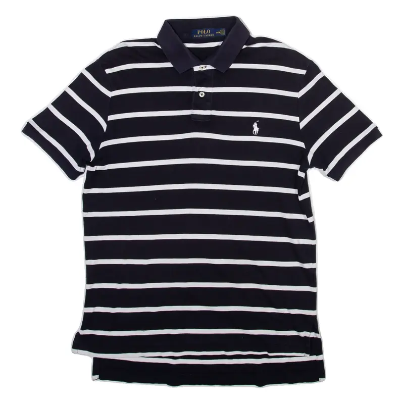 POLO RALPH LAUREN Mens Polo Shirt Blue Striped M