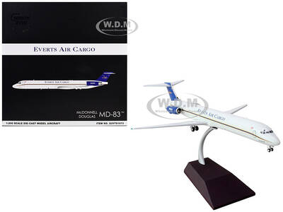 McDonnell Douglas MD-88 Commercial Aircraft Everts Air Cargo (N965CE) White with Blue Tail Gemini 200 Series 1/200 Diecas...