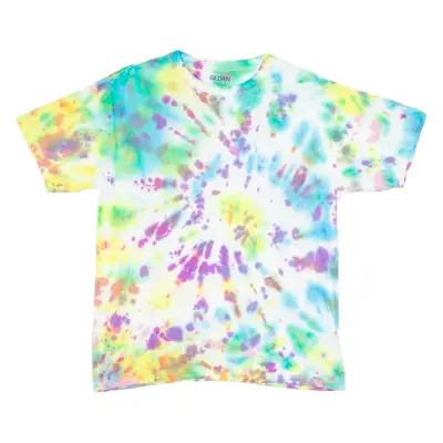 GILDAN Boys Tie Dye T-Shirt Blue Crew Neck XL