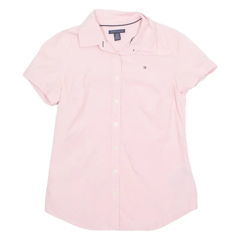 TOMMY HILFIGER Womens Plain Shirt Pink XS