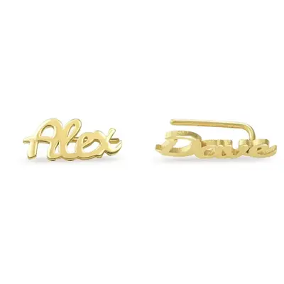 Gold Vermeil Personalized Name Stud Earrings for Women