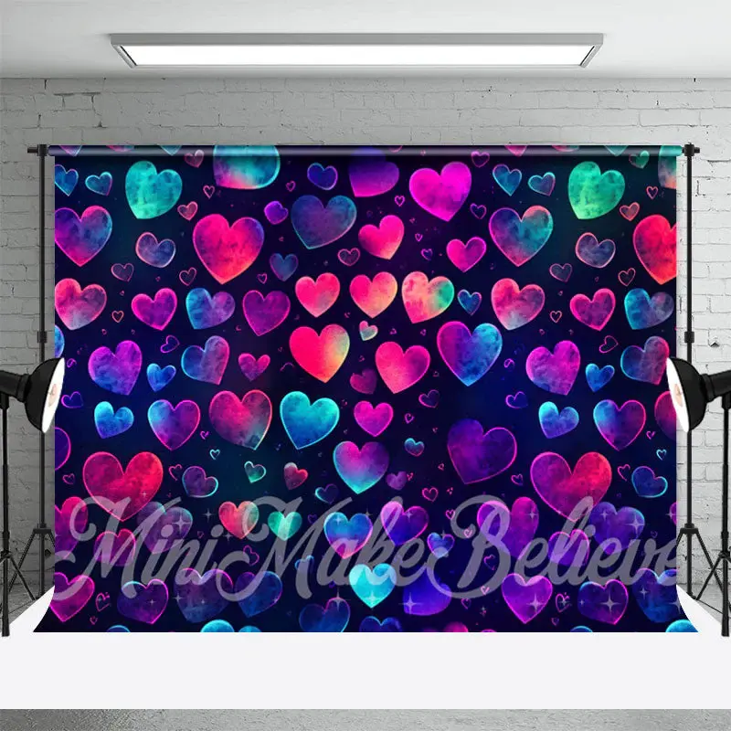 Colorful Heart Patterns Bokeh Photography Backdrop - Aperturee