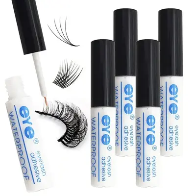 Waterproof Long Lasting Individual False Eyelash Glue, 4 Counts/set Quick Dry Eyelash Extension Glue, Professional Eye Makeup...