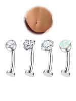 Women's Elegant Floating Belly Rings, Navel Piercing Jewelry, Trendy Flat Back Petite Belly Button Ring, Chic Body Jewelry fo...