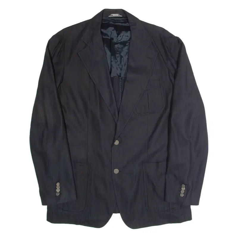 BALLY Mens Blazer Jacket Blue Striped L