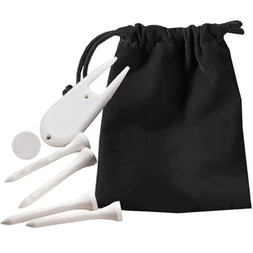 75 Promotional Deluxe Golf Kit in Pouch - Biodegradable & Velour