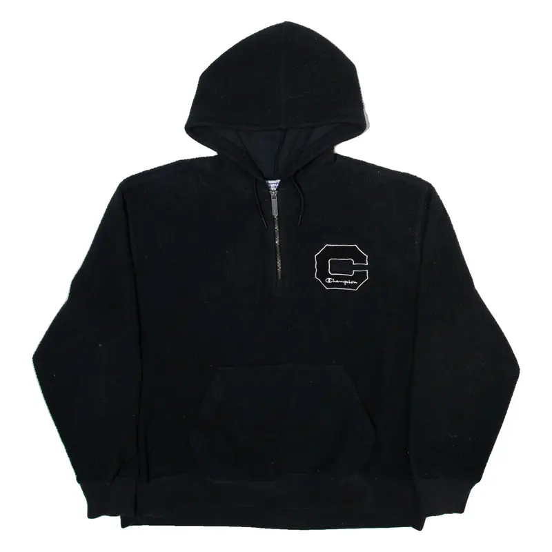 CHAMPION Mens Black Hoodie L