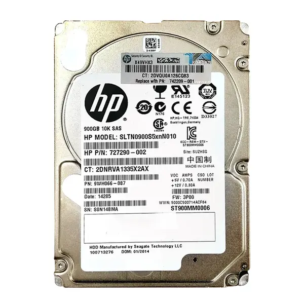 727290-002 HP 900GB 6Gb/s SAS 10000 2.5-inch Hard Drive