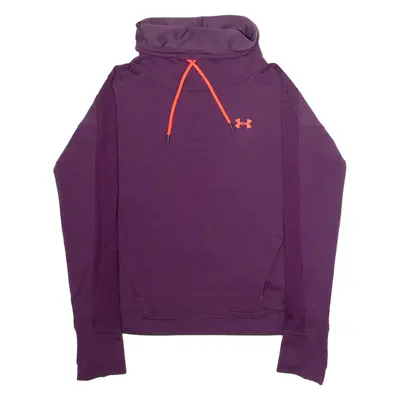 UNDER ARMOUR Loose Fit Womens Sweatshirt Pink Roll Neck XS